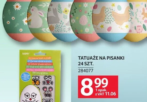 Tatuaże na pisanki 24 szt. promocja w Selgros