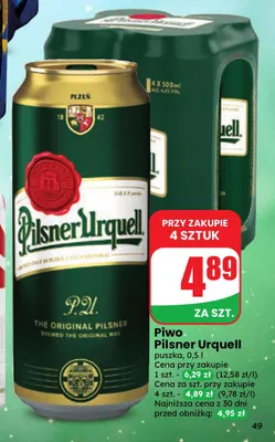 Piwo Pilsner Urquell promocja w Dino