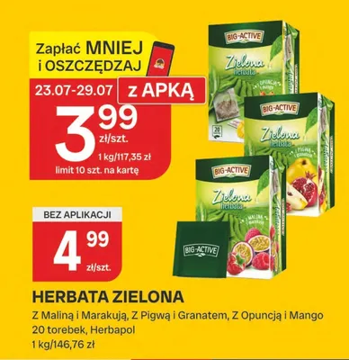Herbata zielona Big-Active z pigwą i granatem promocja w Chorten