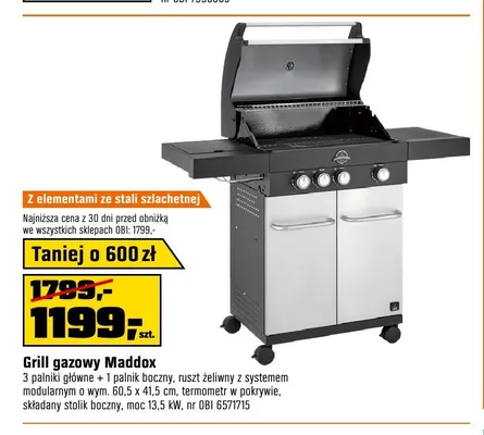 Grill gazowy Maddox promocja w OBI