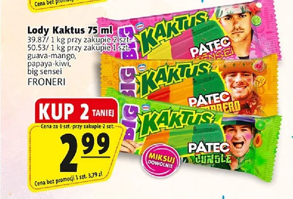 Lody Kaktus big sensei Froneri promocja w Prim Market