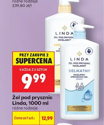 Żel pod prysznic micelarny Linda Delikatny promocja w Biedronka