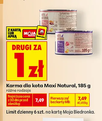 Karma dla kota Maxi Natural promocja w Biedronka