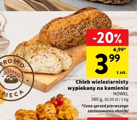 Chleb wieloziarnisty wypiekany na kamieniu Nowel promocja w Intermarche