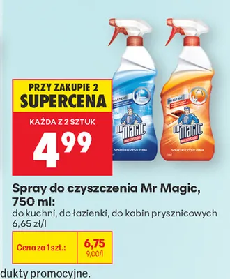 Spray do czyszczenia do kabin prysznicowych Mr Magic promocja w Biedronka
