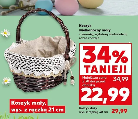 Koszyk duży, wys. z rączką 30cm promocja w Kaufland