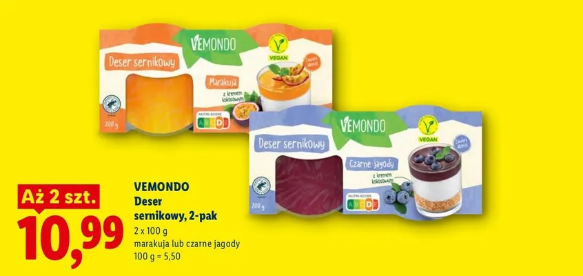 Deser sernikowy marakuja Vemondo 2-pak promocja w Lidl