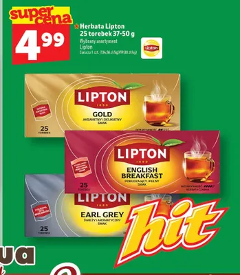 Herbata Lipton Gold promocja w TOPAZ