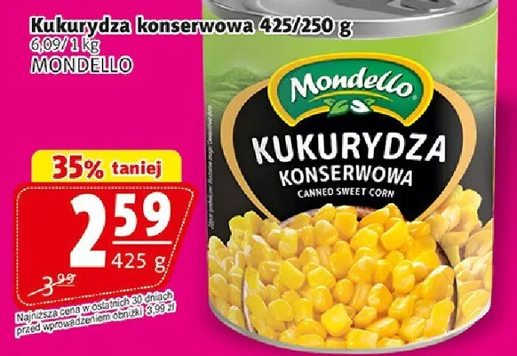 Kukurydza konserwowa Mondello promocja w Prim Market