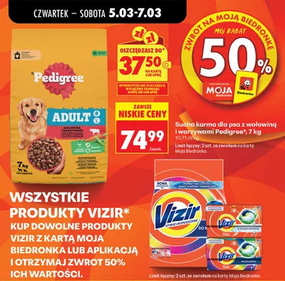 Kapsułki do prania Vizir All in 1 Pods Do kolorów promocja w Biedronka