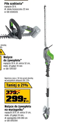 Nożyce do żywopłotu na wysięgniku LUX-TOOLS napięcie 20V dł. ostrza 51cm maks. Ø gałęzi 14mm dł. wysięgnika 220-280cm promocja w OBI