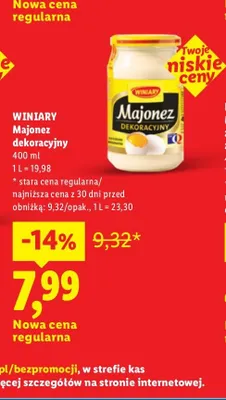 Majonez Dekoracyjny Winiary promocja w Lidl