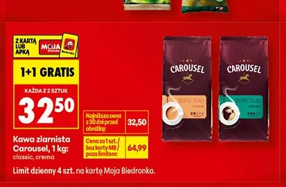 Kawa ziarnista Carousel Daily Cup Crema promocja w Biedronka