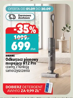 Odkurzacz pionowy mopujący H12 Pro czarny z funkcją samoczyszczenia Dreame promocja w Biedronka Home