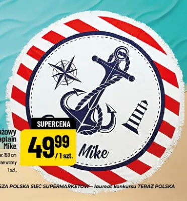 Ręcznik plażowy okrągły Captain Mike promocja w POLOmarket