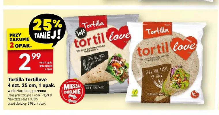 Tortilla pszenna Tortillove 4-pak 25 cm promocja w Twój Market
