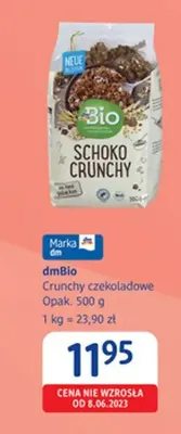 Crunchy czekoladowe dmBio promocja w Drogerie DM