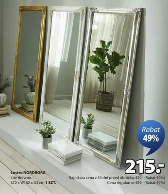 Lustro Nordborg stal drewno promocja w Jysk