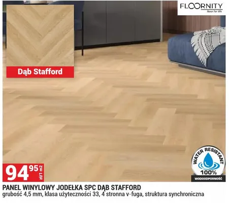 Panel winylowy jodełka SPC Dąb Stafford promocja w Merkury Market