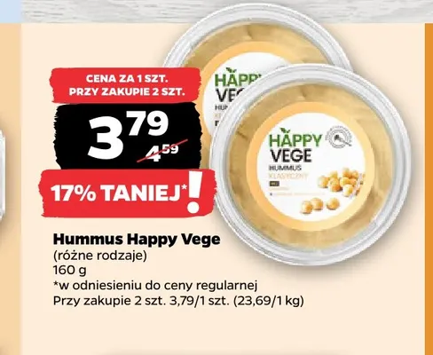 Hummus Happy Vege promocja w Netto