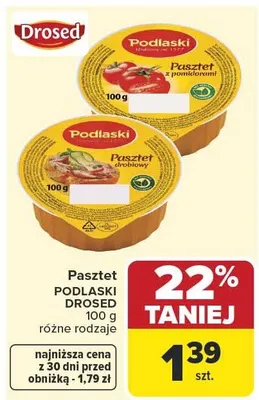 Pasztet drobiowy Podlaski Drosed promocja w Carrefour Market