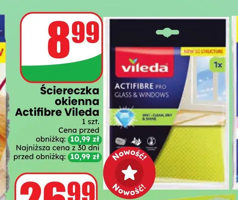 Ściereczka okienna Actifibre Vileda promocja w Dino