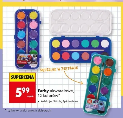 Farby akwarelowe St. Majewski Spider-Man promocja w Biedronka