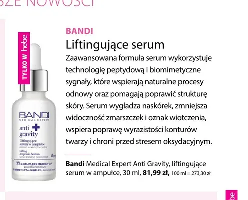 Liftingujące serum w ampułce Bandi Medical Expert Anti Gravity promocja w Hebe