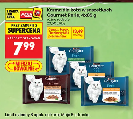 Karma dla kota w saszetkach Gourmet Perle 4-pak promocja w Biedronka