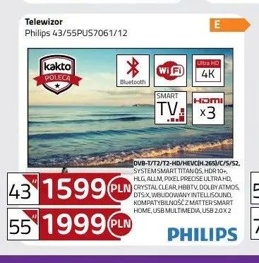 Telewizor Philips 55PUS7061/12 promocja w kakto.pl