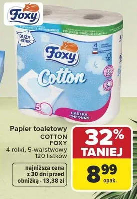 Papier toaletowy Foxy Cotton 4-pak promocja w Carrefour