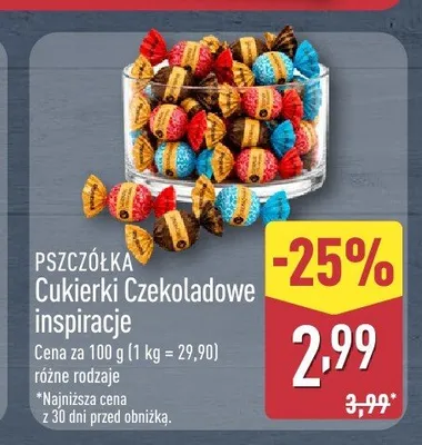Cukierki Czekoladowe inspiracje Pszczółka promocja w Aldi