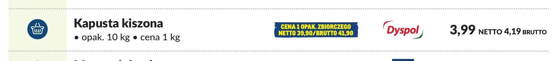 Kapusta kiszona Dyspol promocja w Makro