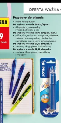 Długopis wymazywalny Pilot Frixion Ball Stick 2-pak promocja w Biedronka