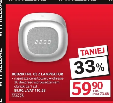 Budzik FNL-03 z lampką For promocja w Selgros