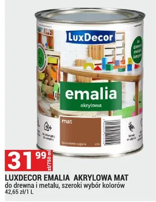 Emalia akrylowa mat do drewna i metalu, szeroki wybór kolorów promocja w Merkury Market