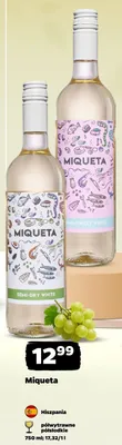 Wino białe półsłodkie Miqueta Hiszpania promocja w Netto