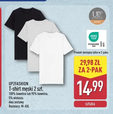 T-shirt męski UP2FASHION 2-pak promocja w Aldi