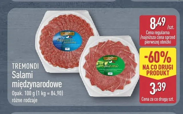 Salami międzynarodowe Tremondi Baguette promocja w Aldi