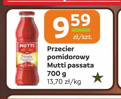Przecier pomidorowy Mutti passata promocja w Społem Częstochowa