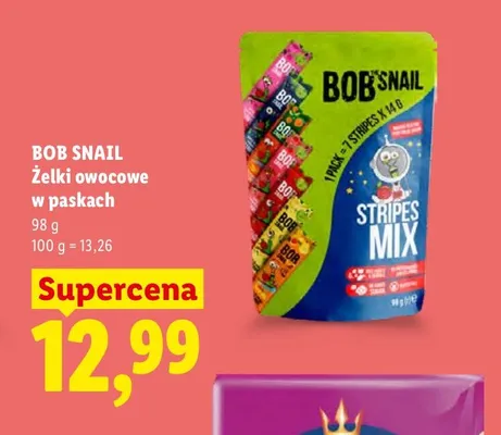 Żelki owocowe w paskach Bob Snail Stripes Mix promocja w Lidl