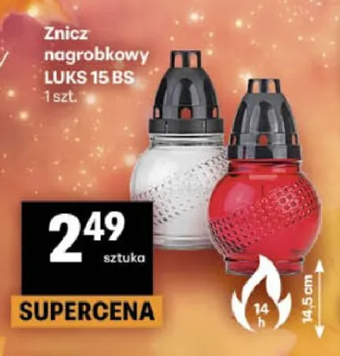 Znicz nagrobkowy Luks 15 Bs promocja w Delikatesy Centrum