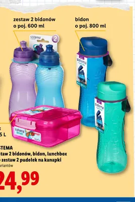 Zestaw 2 bidonów Sistema 2-pak 600 ml promocja w Lidl