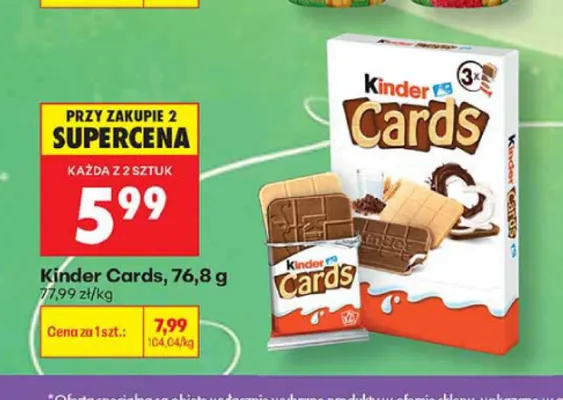 Ciastka Kinder Cards promocja w Biedronka