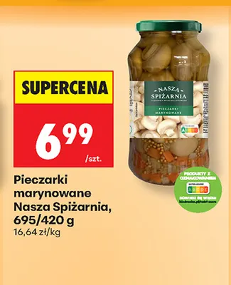 Pieczarki marynowane Nasza Spiżarnia promocja w Biedronka
