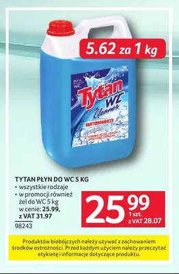 Płyn do WC Tytan promocja w Selgros