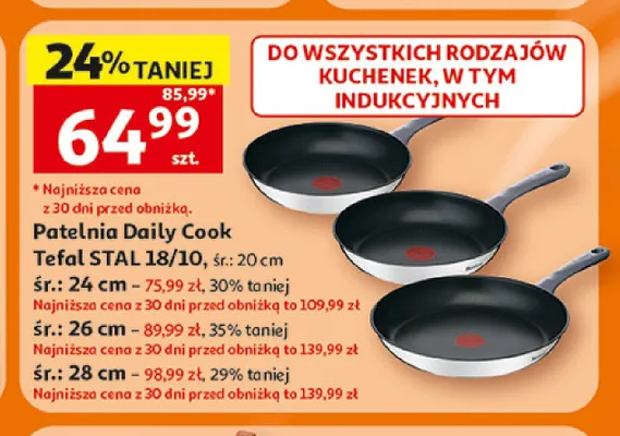 Patelnia Daily Cook Tefal 24 cm promocja w Auchan