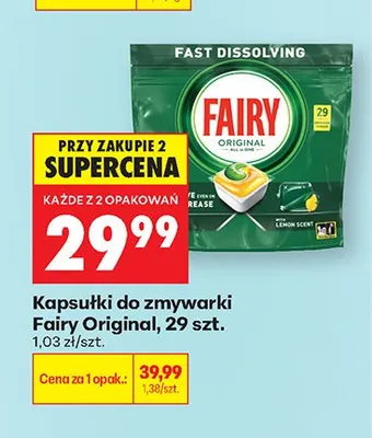Kapsułki do zmywarki Fairy Original 29szt. promocja w Biedronka