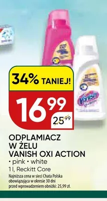 Odplamiacz w żelu Vanish Oxi Action white promocja w Chata Polska