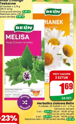 Herbatka ziołowa Belin promocja w Dino